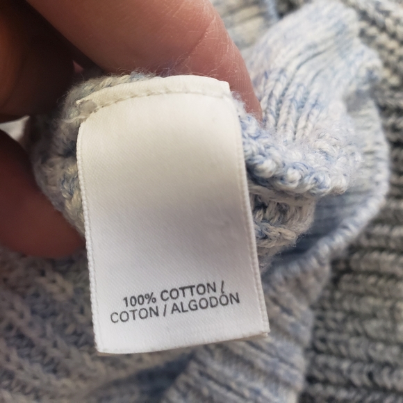 Victoria Secret grey and blue striped ribbed knit 100% cotton sweater Small - Picture 9 of 9